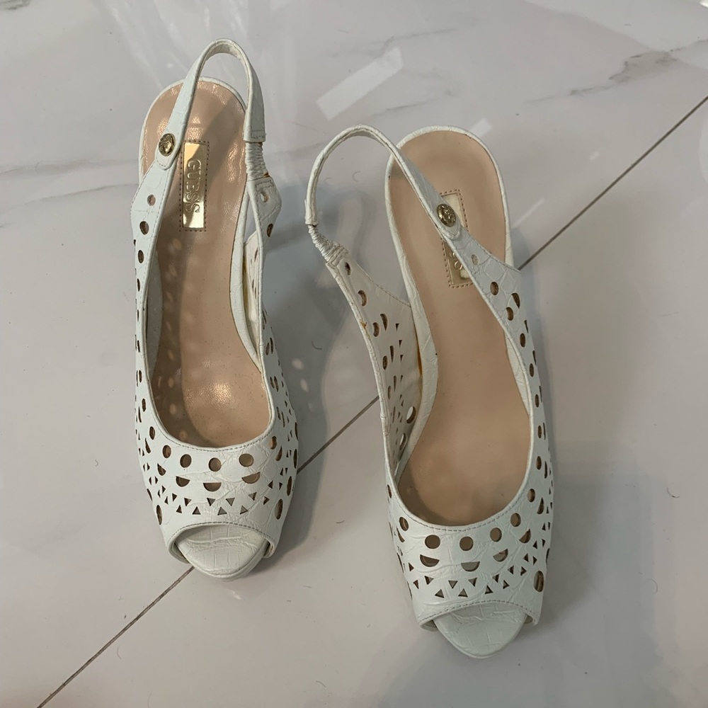 Guess sandals high heels white 7.5